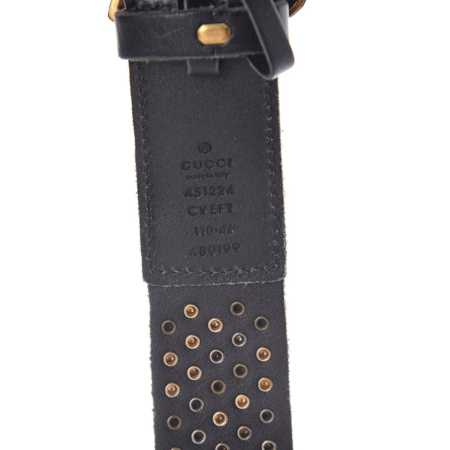 Calfskin Studded Feline Belt 110 44 Black