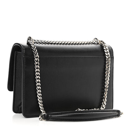 Saint Laurent Calfskin Monogram Sunset Chain Wallet Black 3 of 11