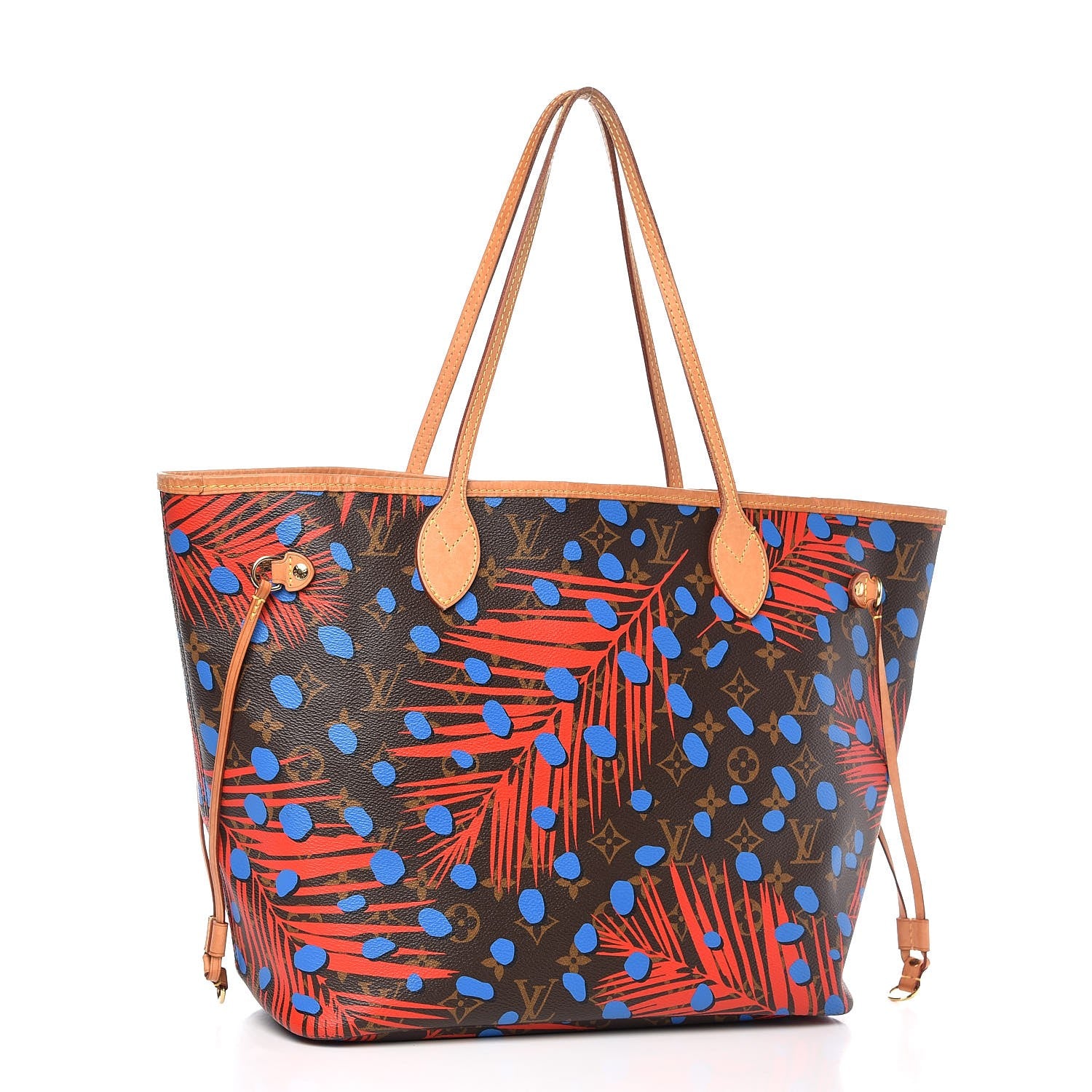 Louis Vuitton Monogram Jungle Dots Neo Neverfull MM Coquelicot Denim 4 of 14