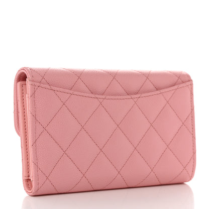 Chanel Caviar Quilted Medium Flap Wallet Pink 3 of 9