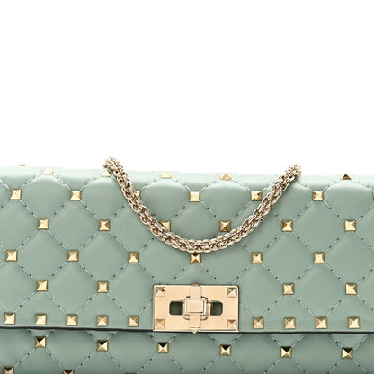 Valentino Garavani Lambskin Rockstud Spike Wallet on Chain Morning Dew 7 of 10