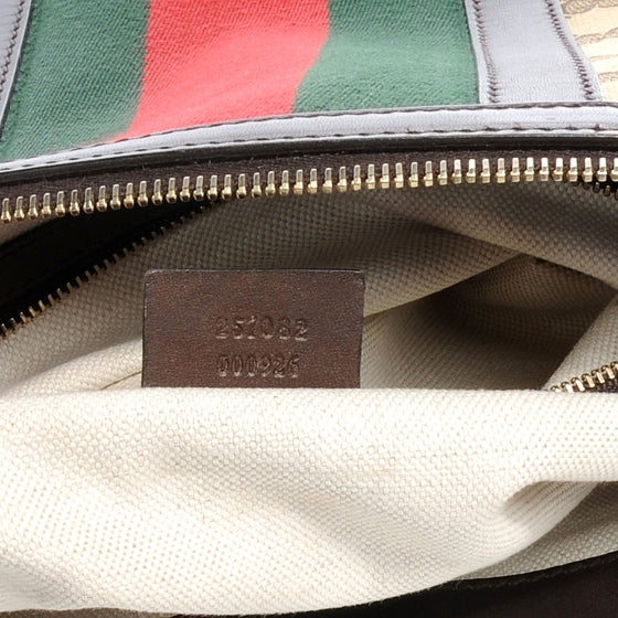Gucci Monogram Vintage Web Medium Half Moon Hobo Ebony 7 of 7