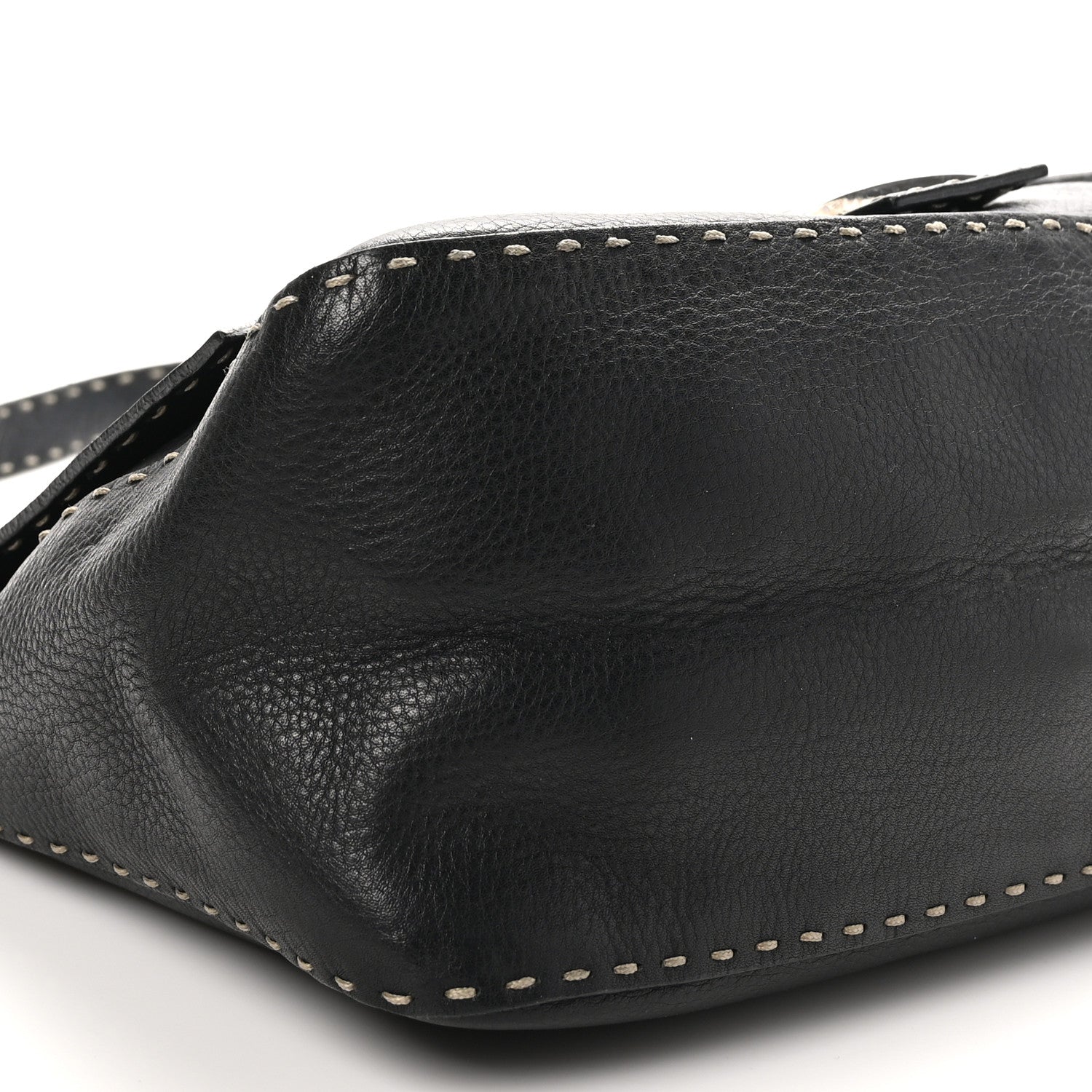 Fendi Calfskin Romano Selleria Forever Mama Baguette Black 8 of 11