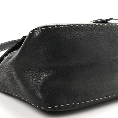Fendi Calfskin Romano Selleria Forever Mama Baguette Black 8 of 11