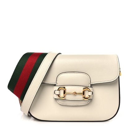 Gucci Azalea Calfskin Web Mini Horsebit 1955 Shoulder Bag Mystic White 1 of 9