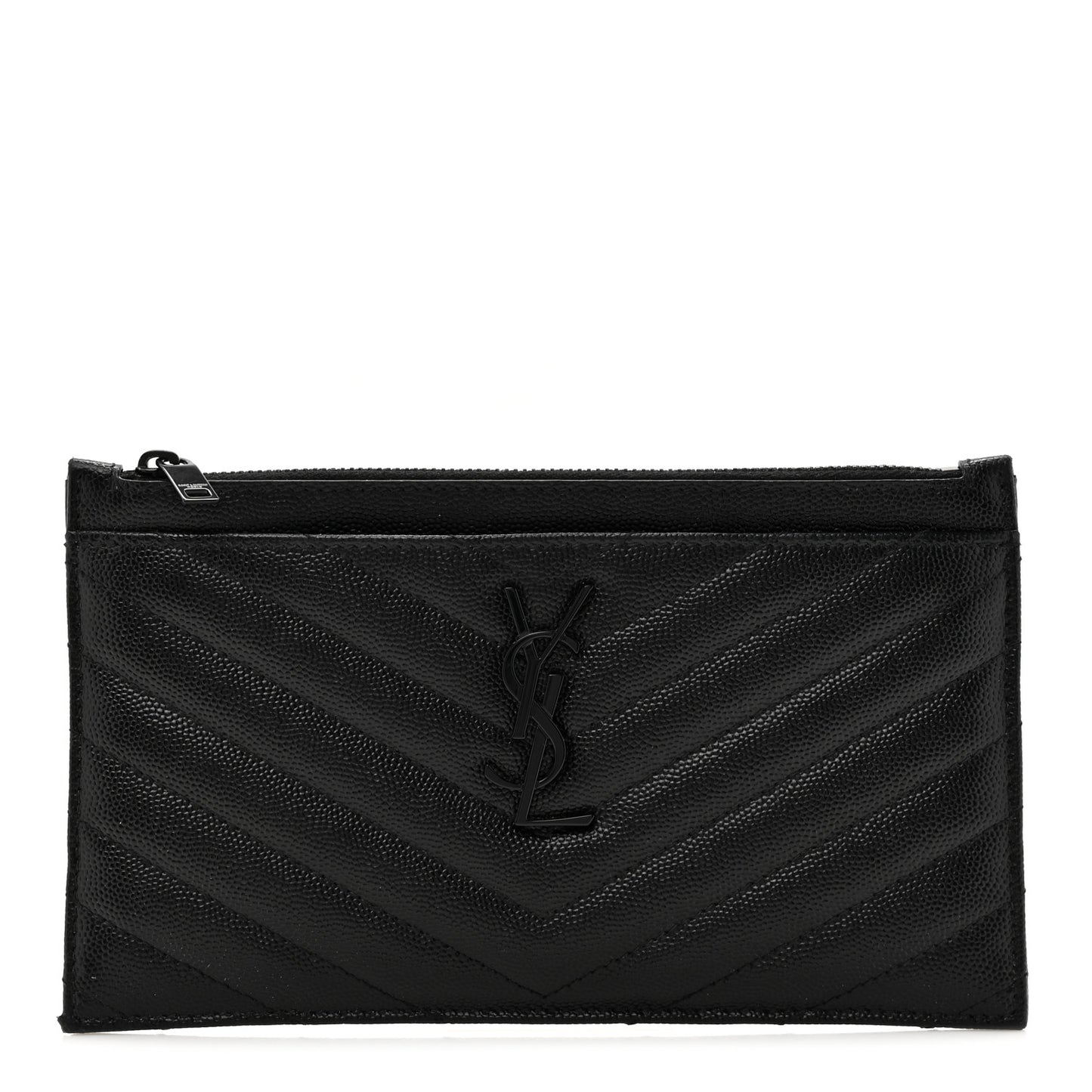 Grain De Poudre Chevron Monogram Monochrome Bill Pouch Black