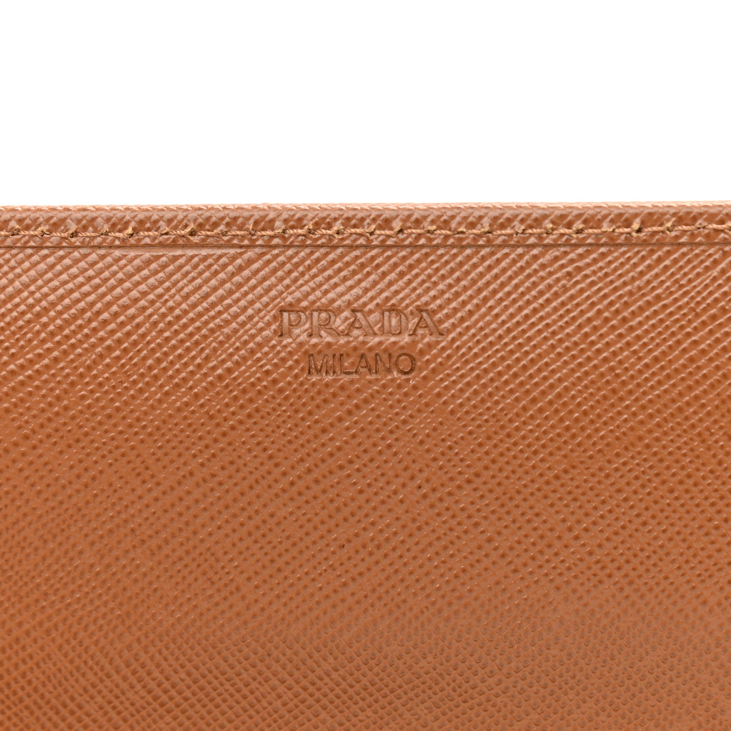 Saffiano Metal Flap Wallet With Strap Caramel
