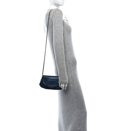 Chanel Caviar Half Moon Wallet On Chain WOC Dark Blue 2 of 11