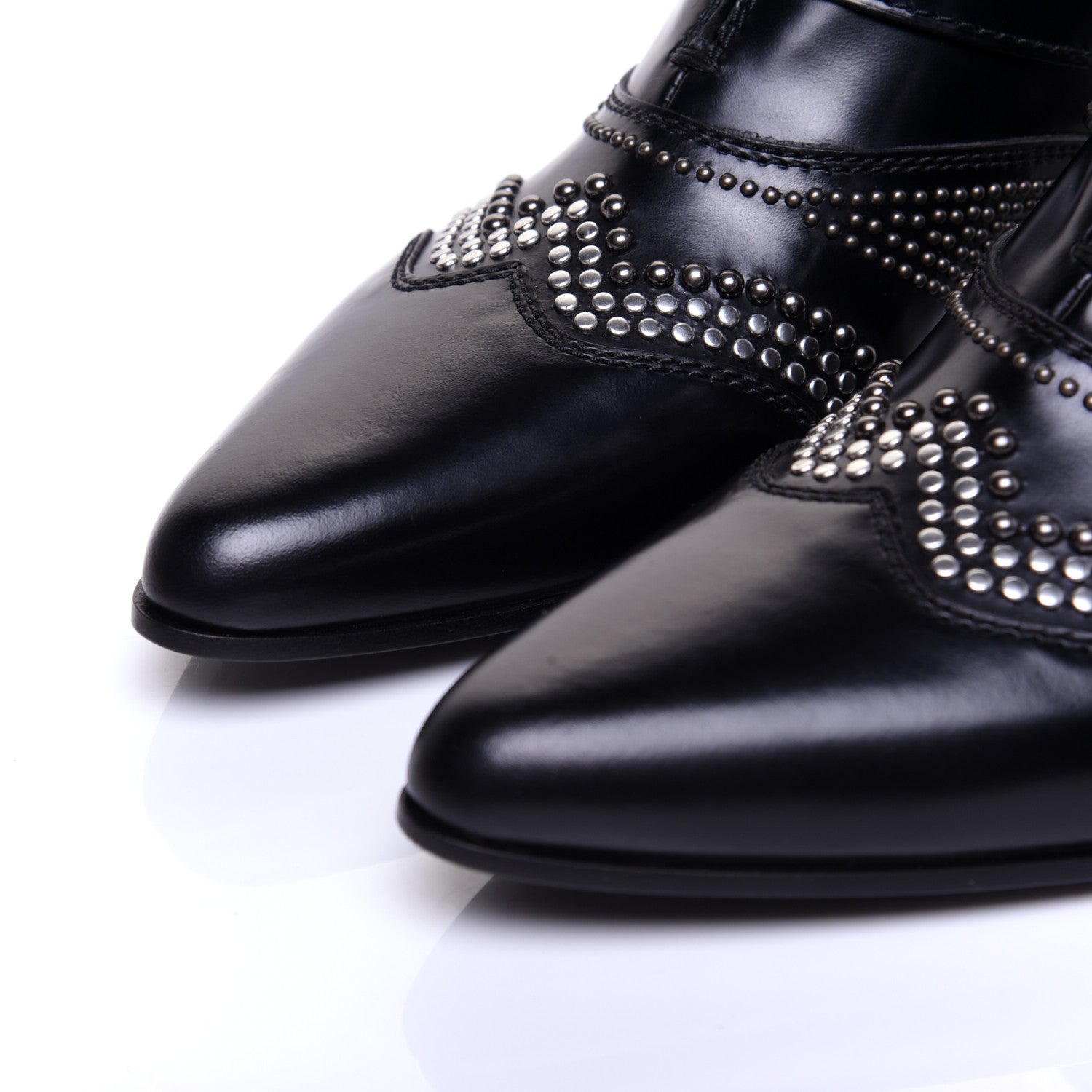 Givenchy Calfskin Studded Punk Ankle Boots 36 Black 5 of 13