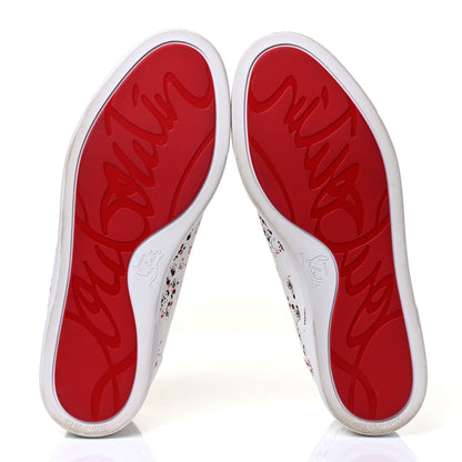 Christian Louboutin Toile Splash Mens F.A.V Fique A Vontade Flat Sneakers 41.5 White 7 of 8