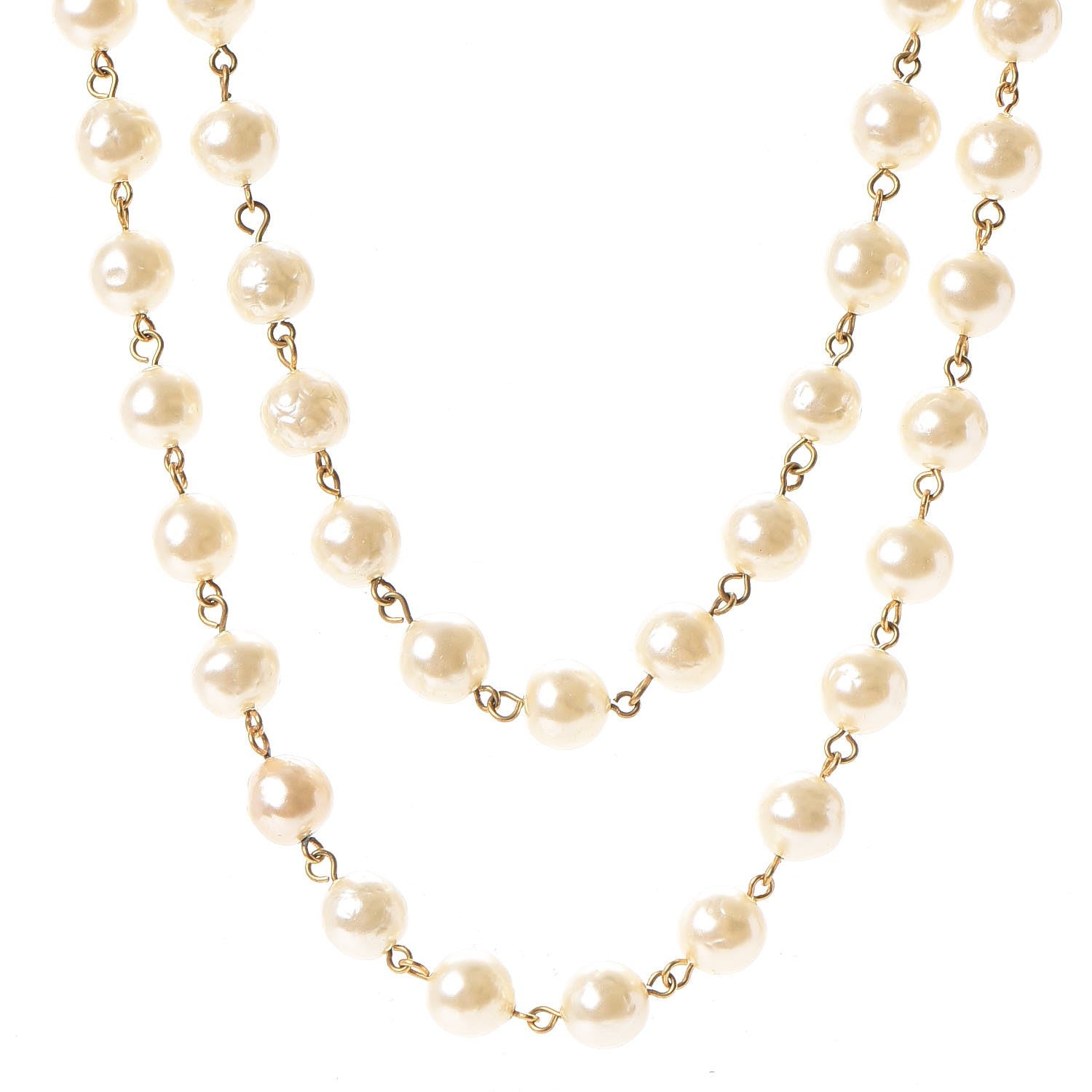 Chanel Pearl CC Medallion Long Necklace Gold 1 of 6
