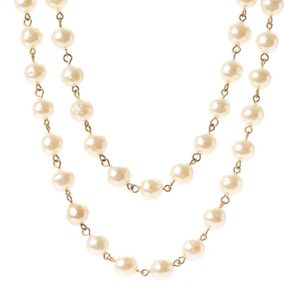 Chanel Pearl CC Medallion Long Necklace Gold 1 of 6