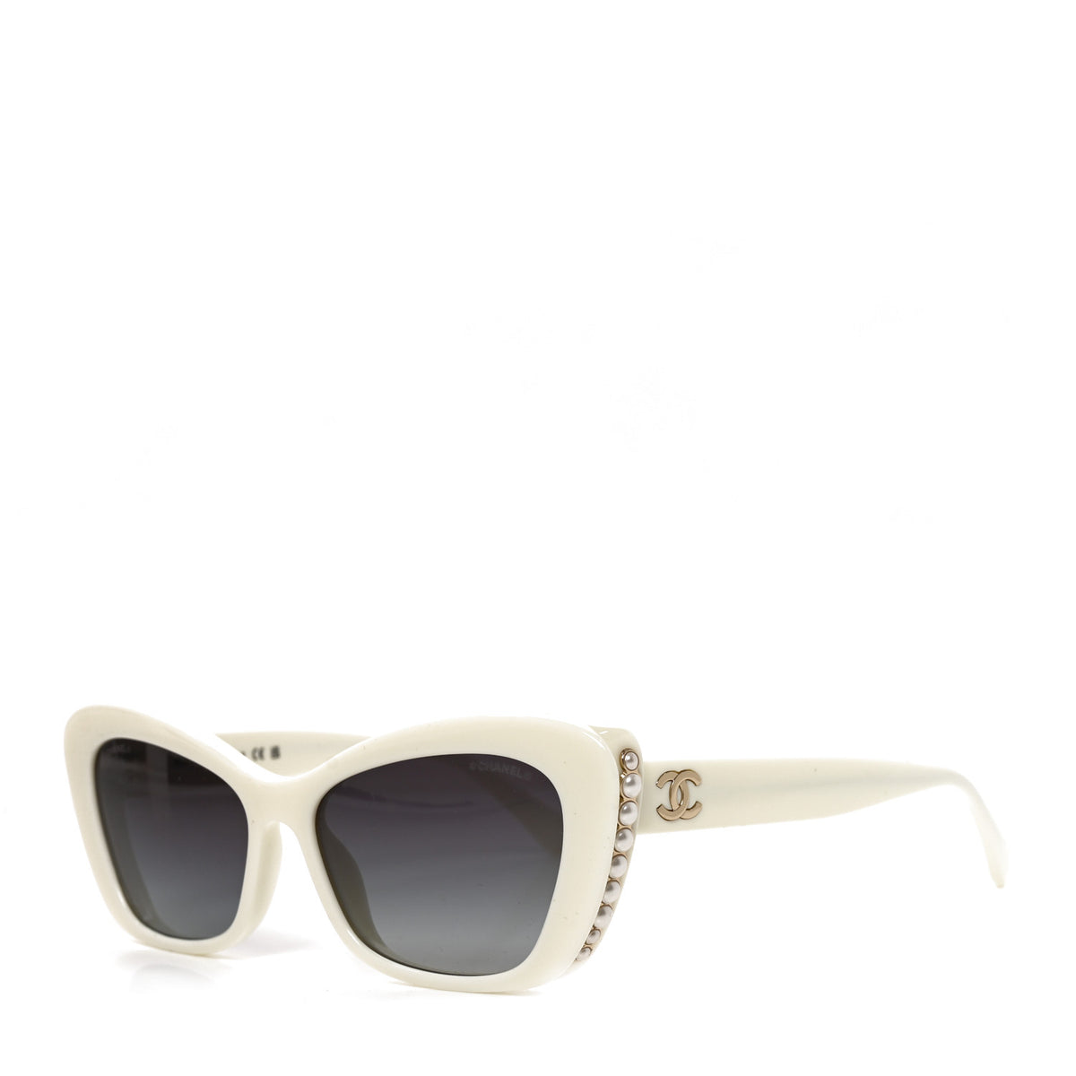 Acetate Pearl Cat Eye CC Sunglasses 5481-H-A White