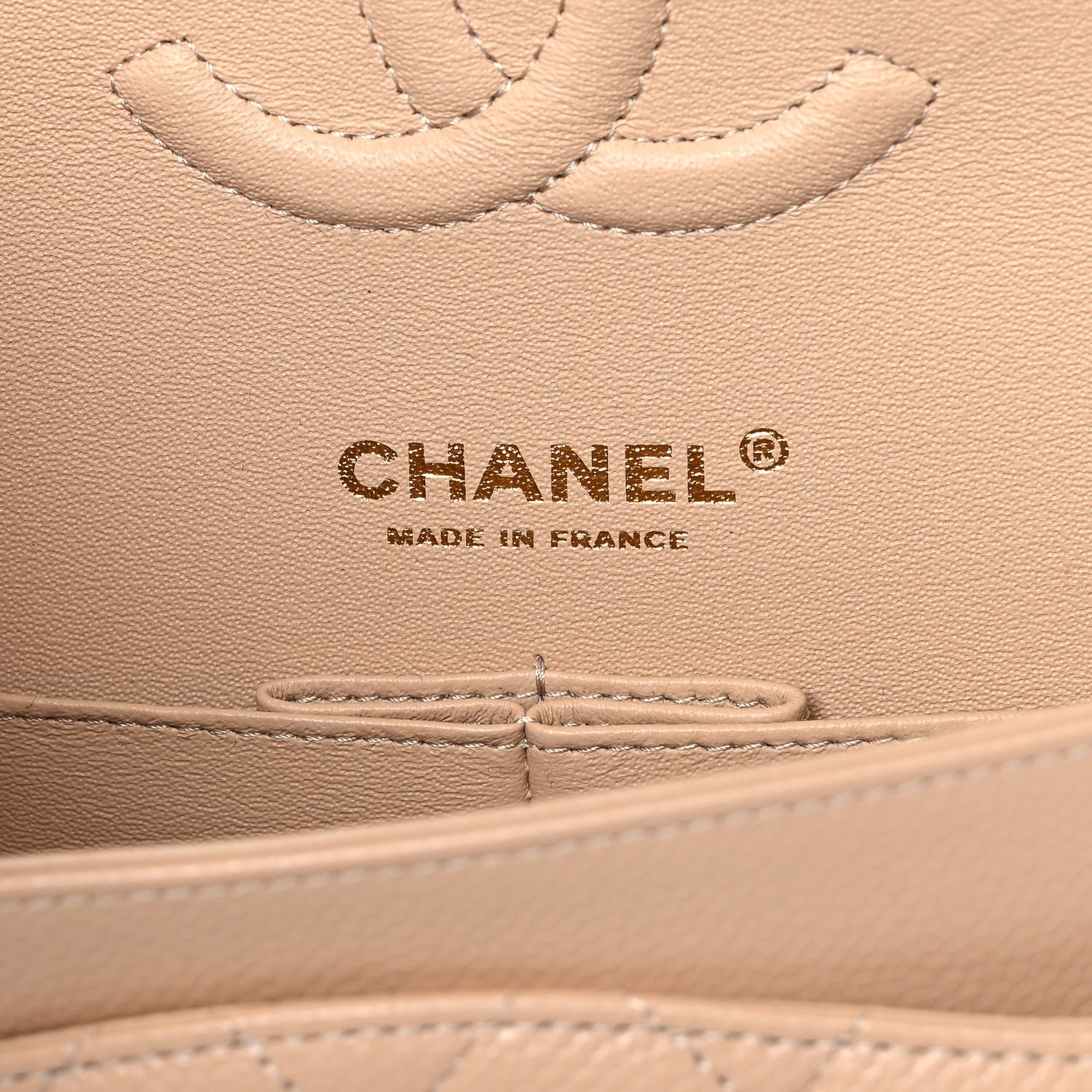 Chanel Caviar Quilted Medium Double Flap Beige 6 of 12