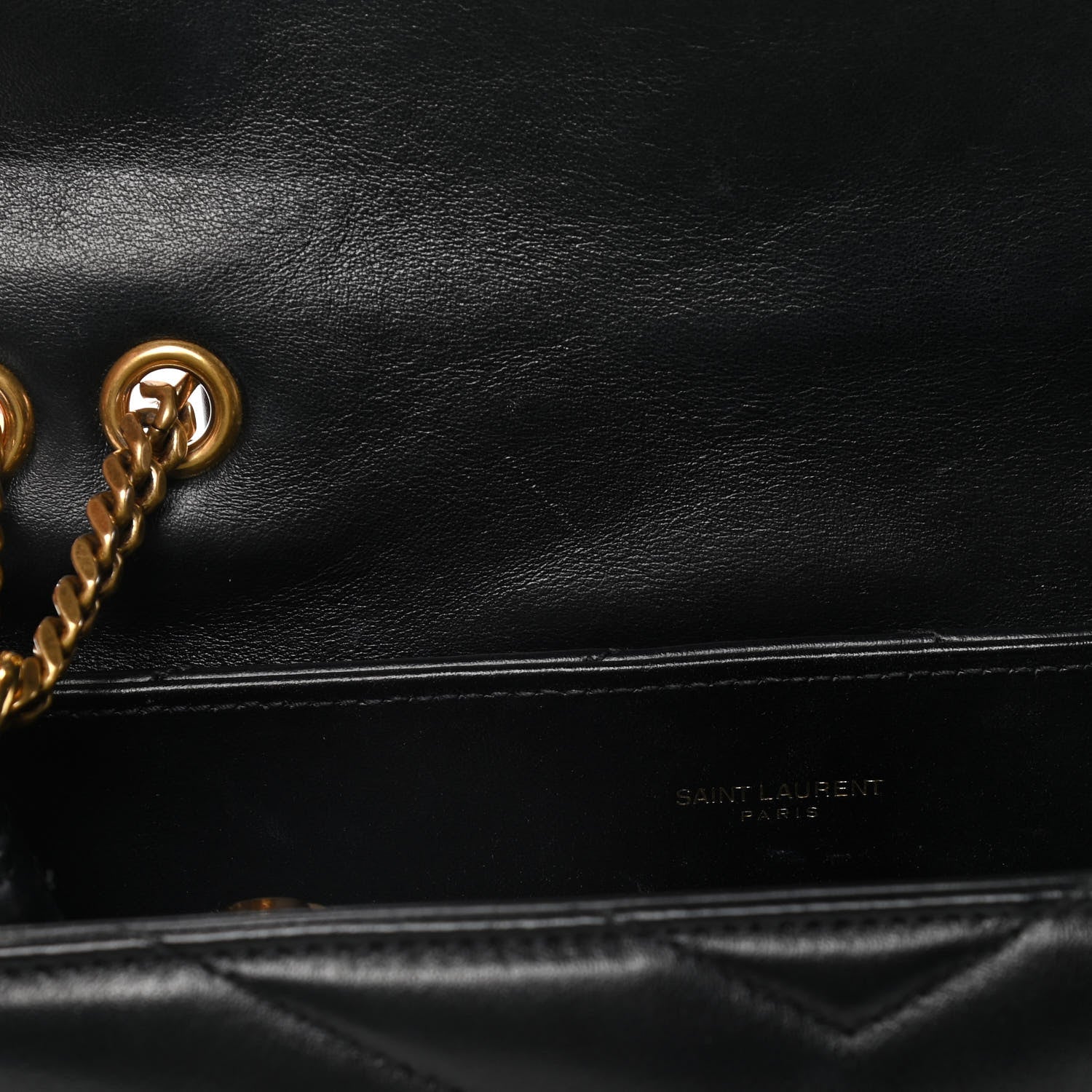 Saint Laurent Calfskin Y Quilted Monogram Small Loulou Chain Satchel Black 12 of 16