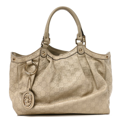 Gucci Guccissima Medium Sukey Tote Mystic White 1 of 10