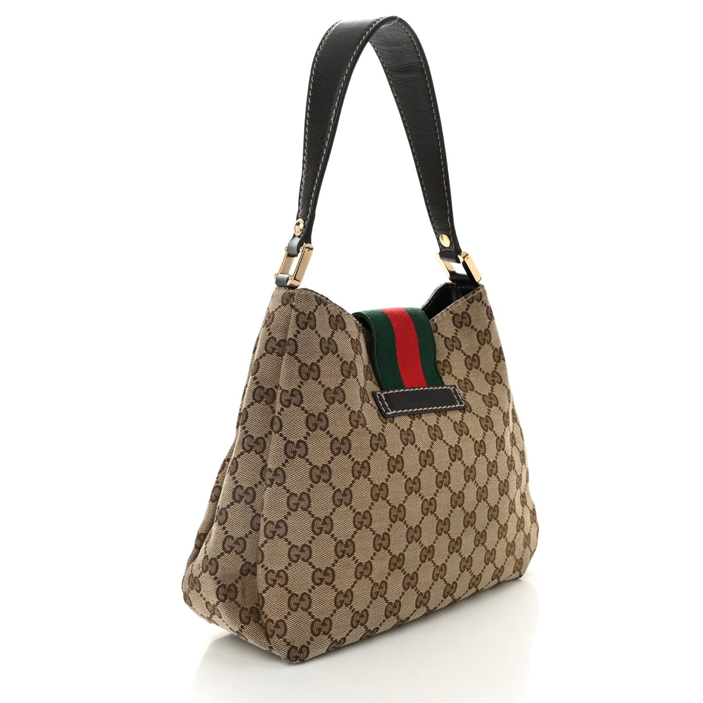 Monogram Medium New Ladies Web Hobo Dark Brown