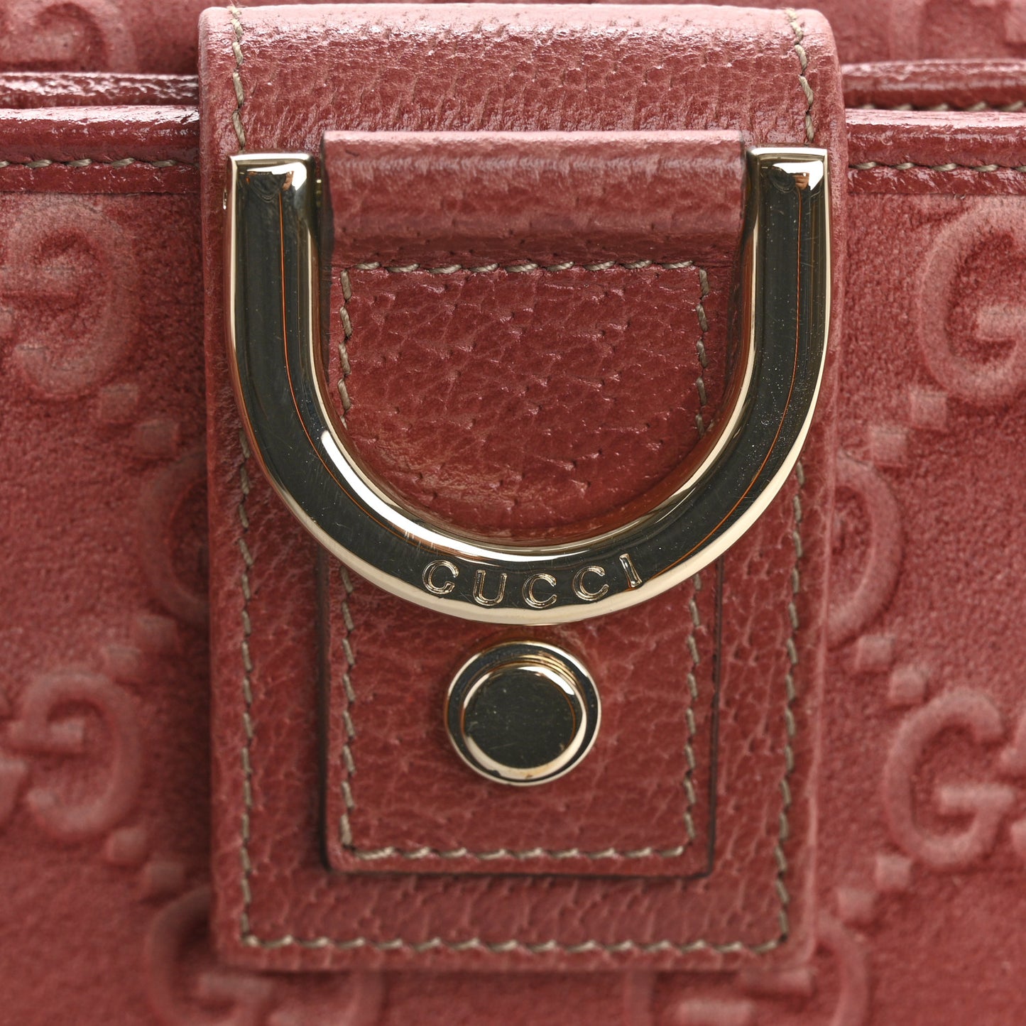Suede Monogram Abbey Compact Wallet Pink