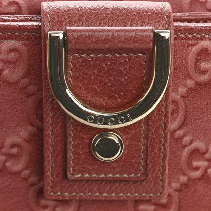 Gucci Suede Monogram Abbey Compact Wallet Pink 9 of 10