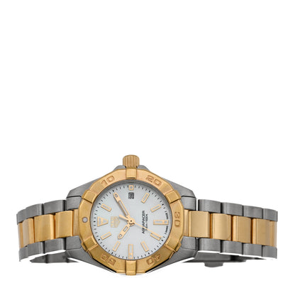 Tag Heuer Stainless Steel 18K Yellow Gold Mother of Pearl 27mm Aquaracer Lady Quartz Watch WBD1420 2 of 5
