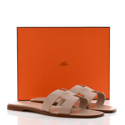 Hermes Box Calfskin Oran Sandals 41 Beige Nude 9 of 9