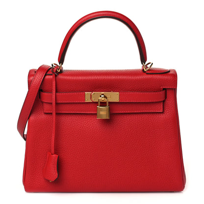 Hermes Taurillon Clemence Kelly Retourne 28 Rouge Casaque 1 of 10