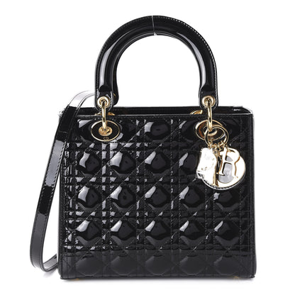 Christian Dior Patent Cannage Medium Lady Dior Black 1 of 9