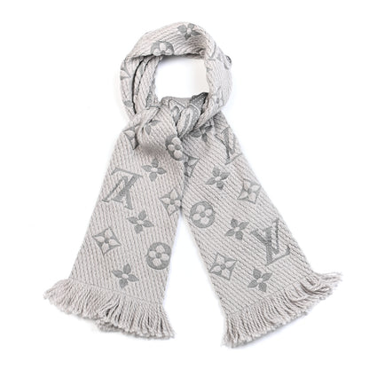 Louis Vuitton Wool Silk Logomania Scarf Pearl Grey 1 of 4