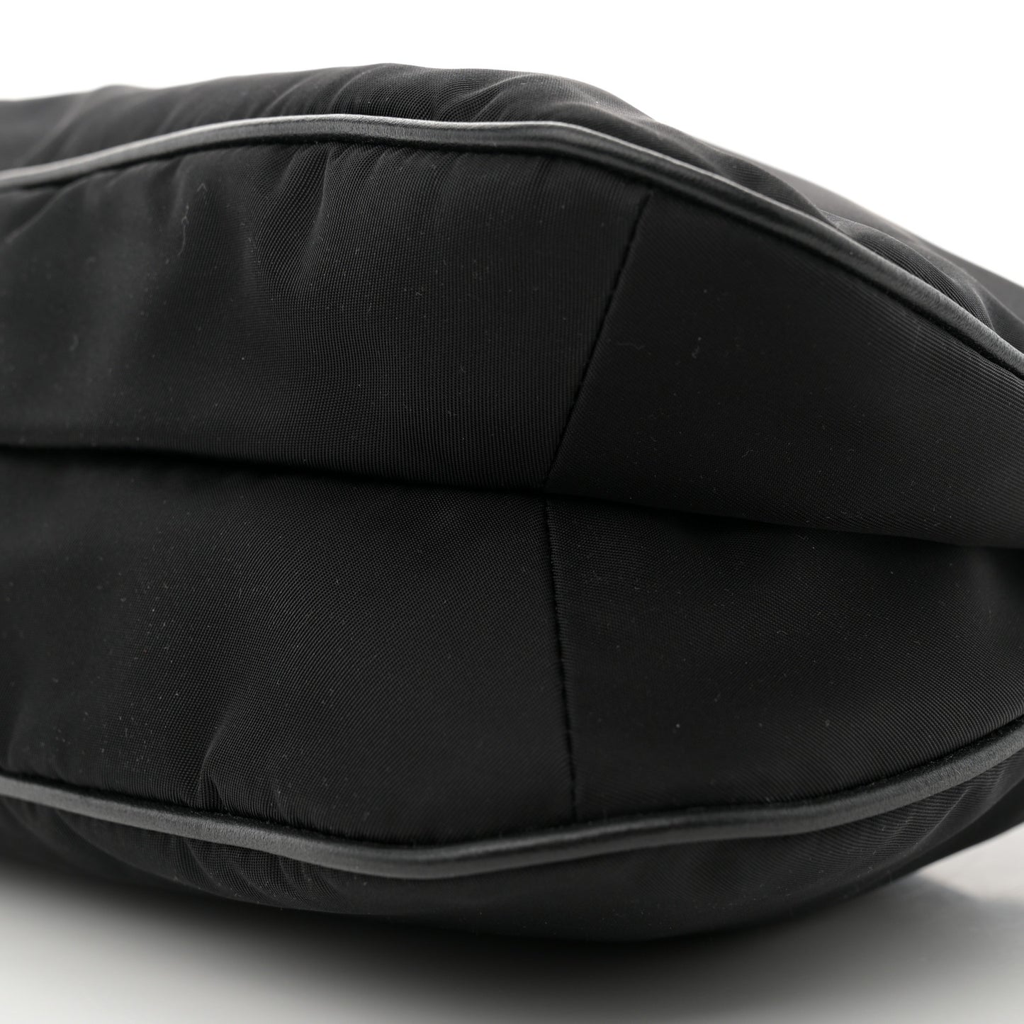 Tessuto Nylon Soft Calfskin Shoulder Bag Black