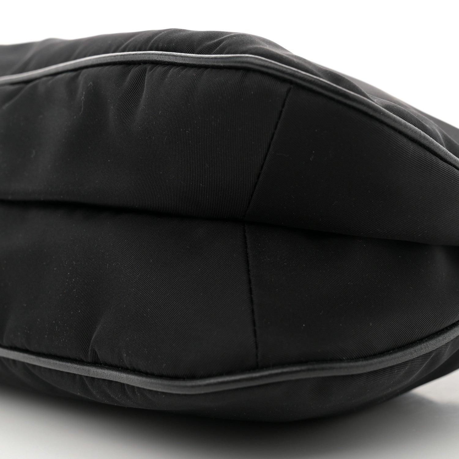 Prada Tessuto Nylon Soft Calfskin Shoulder Bag Black 9 of 9