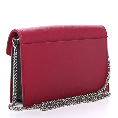 Louis Vuitton Calfskin My Lockme Chain Pochette Lie De Vin Etain Creme 2 of 4