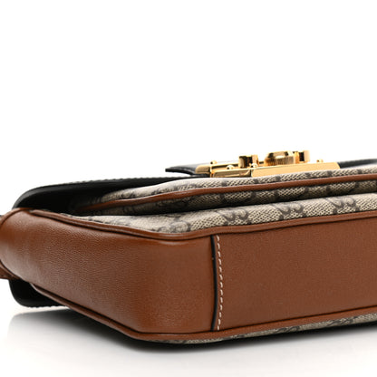 Gucci GG Supreme Monogram New Sakai Lux Calfskin Mini Padlock Flap Pocket Shoulder Bag Beige Ebony Black Cuir 9 of 10