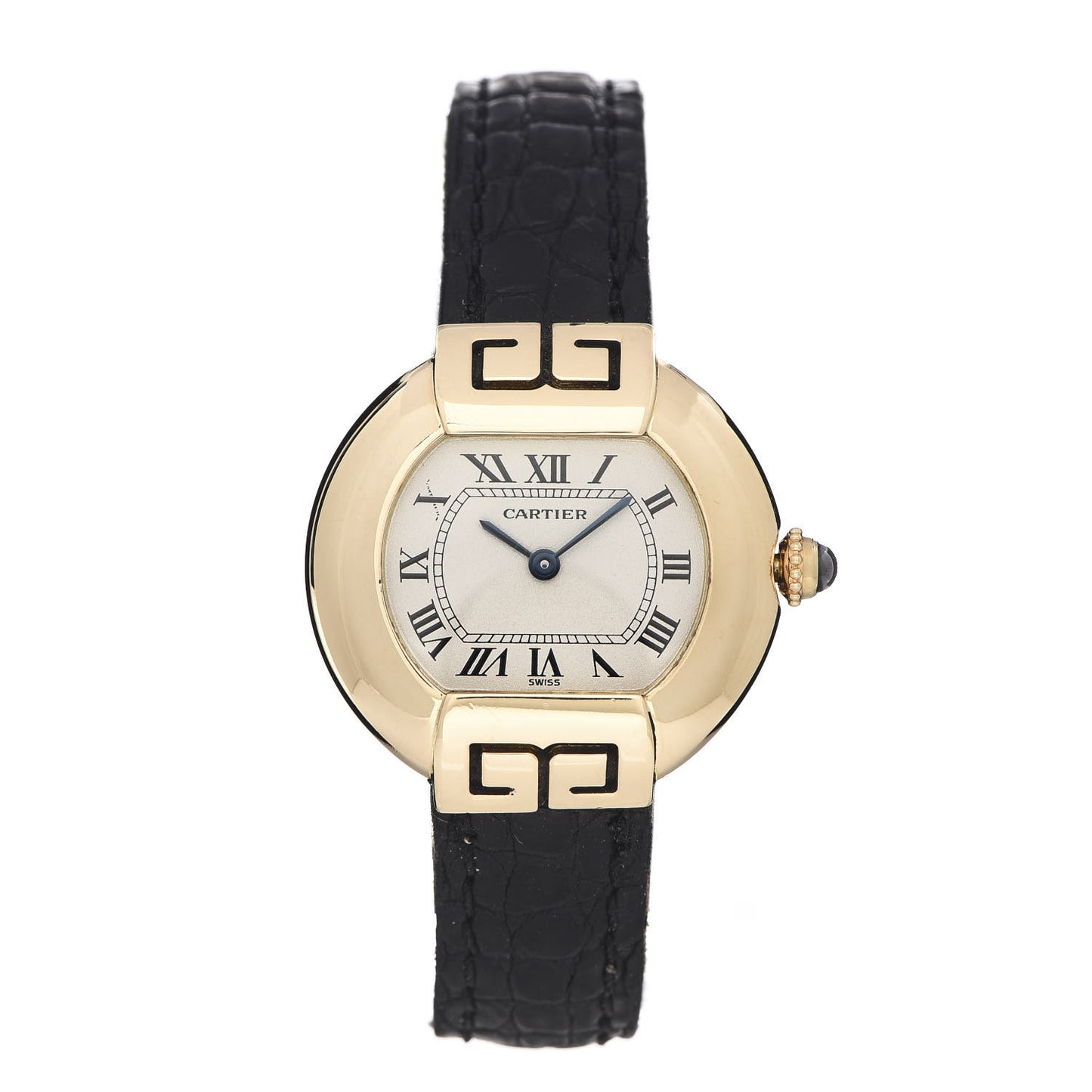 18K Yellow Gold Crocodile 26mm Ellipse Quartz Watch