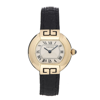 Cartier 18K Yellow Gold Crocodile 26mm Ellipse Quartz Watch 1 of 11