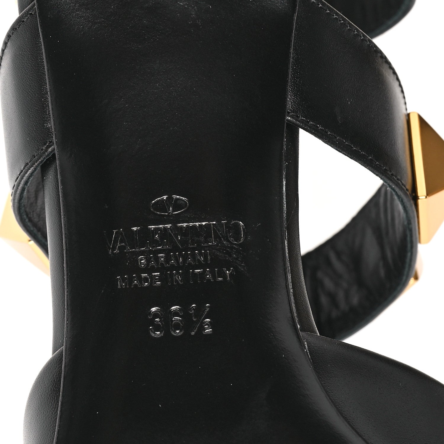 Valentino Garavani Calfskin Roman Stud Ankle Strap 40mm Pumps 36.5 Black 7 of 11