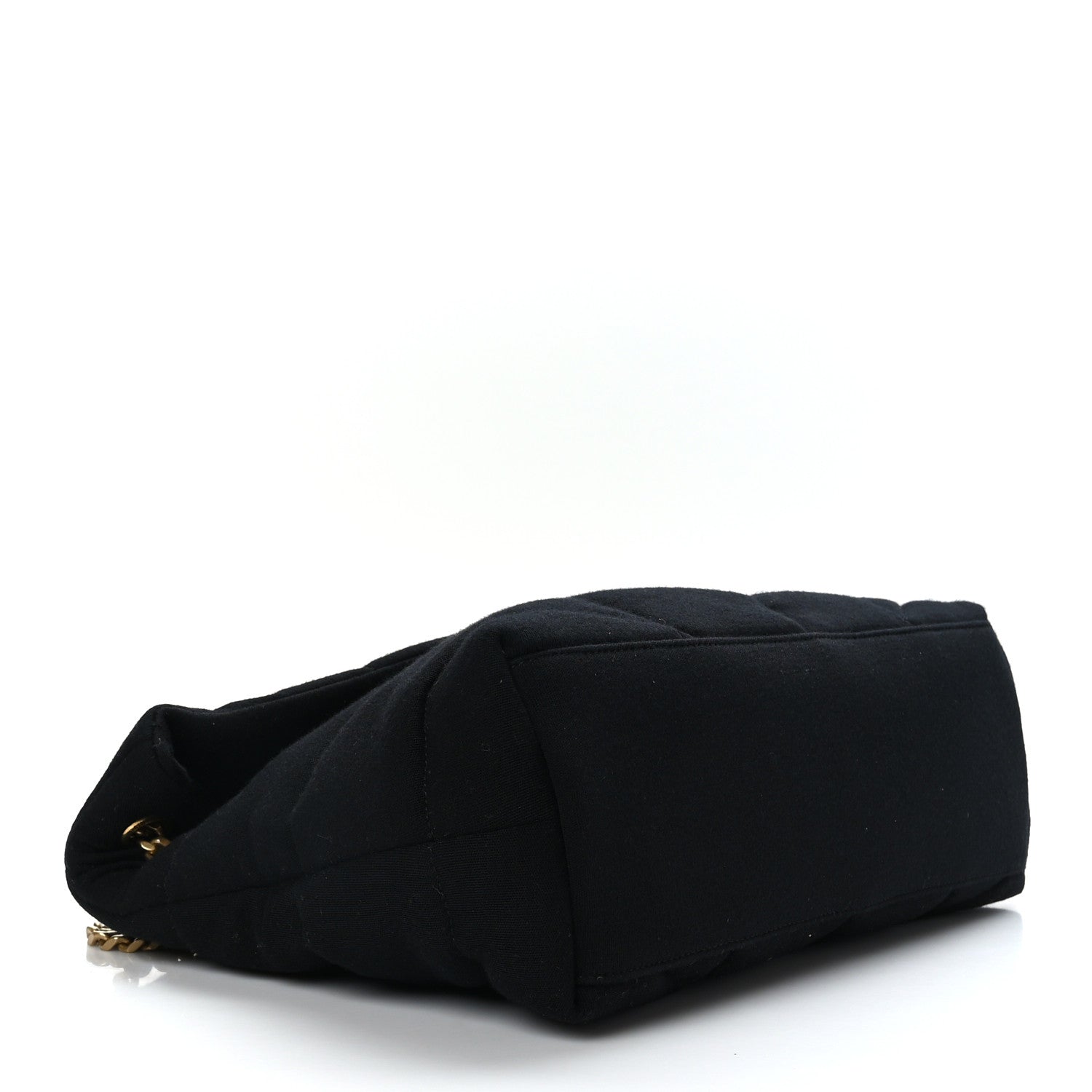 Saint Laurent Wool Jersey Quilted Medium Loulou Puffer Monogram Chain Satchel Black 4 of 9