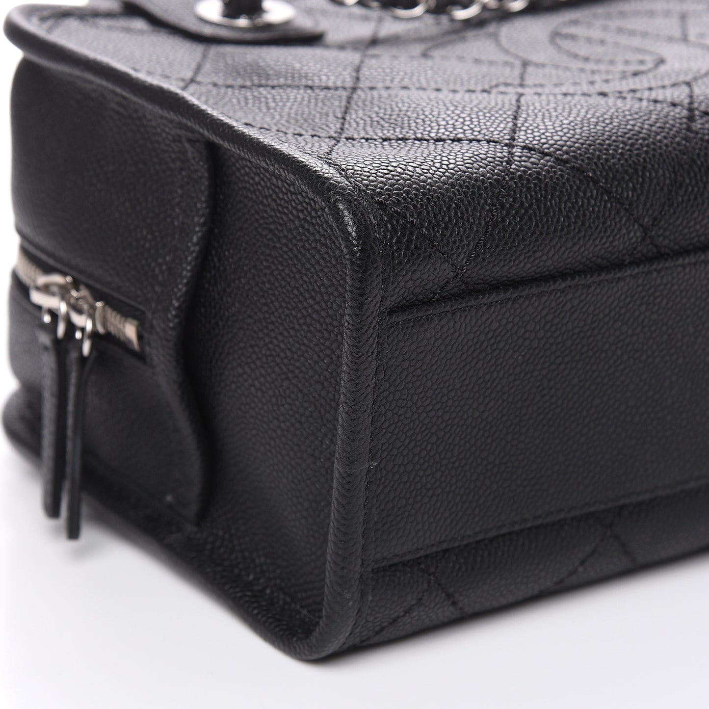 Caviar Quilted Small Deauville Bowling Bag Black