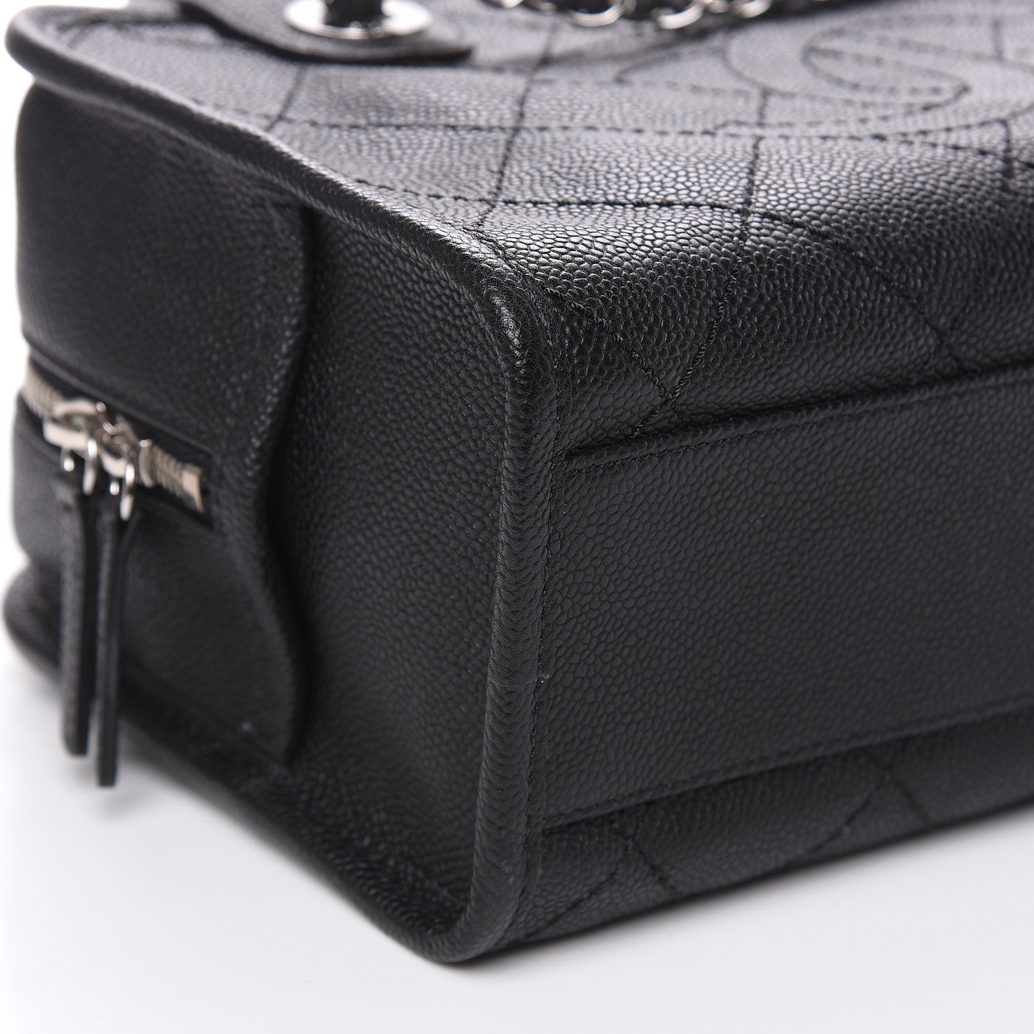 Chanel Caviar Quilted Small Deauville Bowling Bag Black 8 of 9