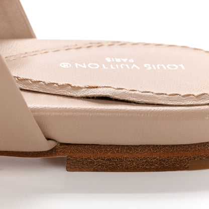 Louis Vuitton Lambskin Embossed Monogram Drapy Flat Thong Sandal 37 Beige 9 of 12