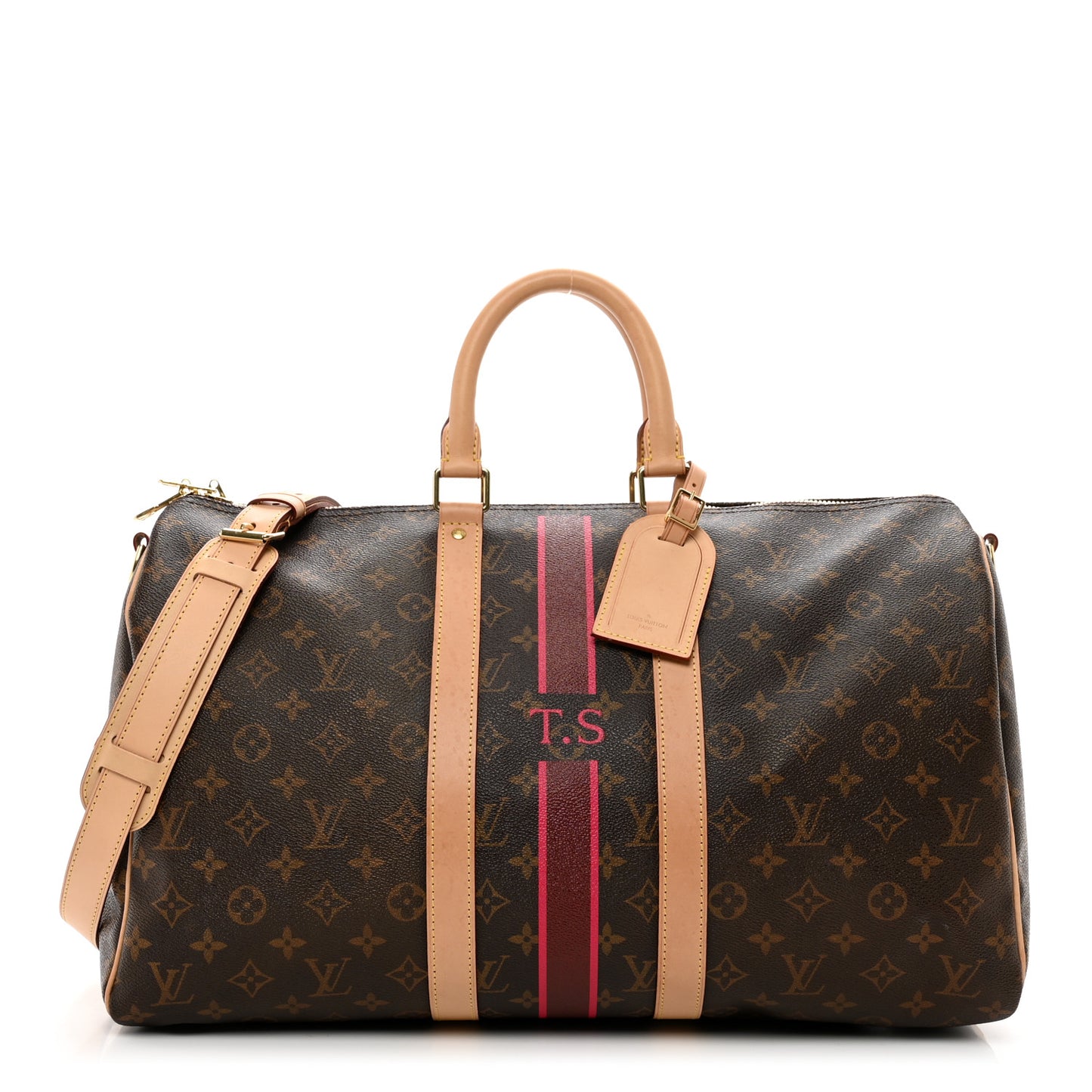 Monogram My LV Heritage Keepall Bandouliere 45 Fuchsia Rouge