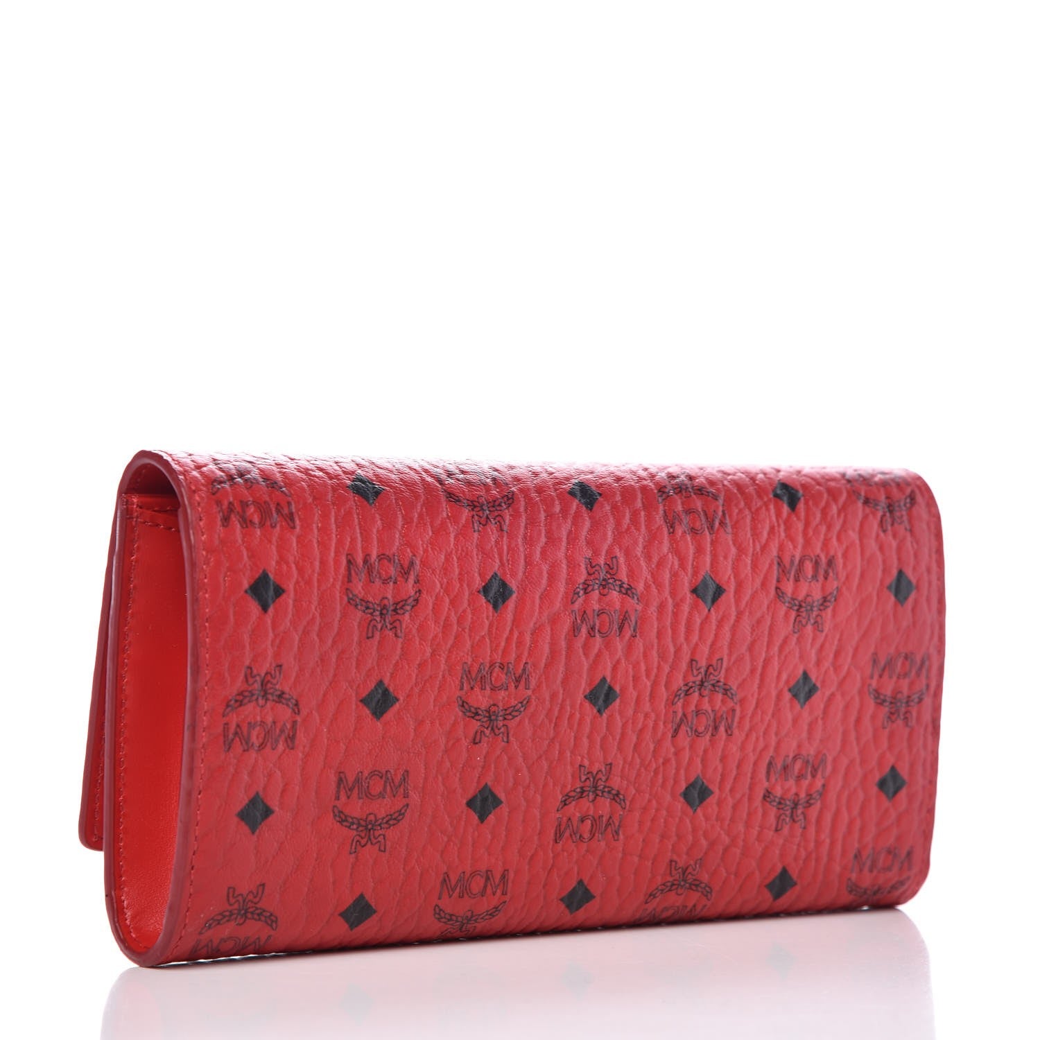 MCM Visetos Continental Flap Wallet Red 3 of 6
