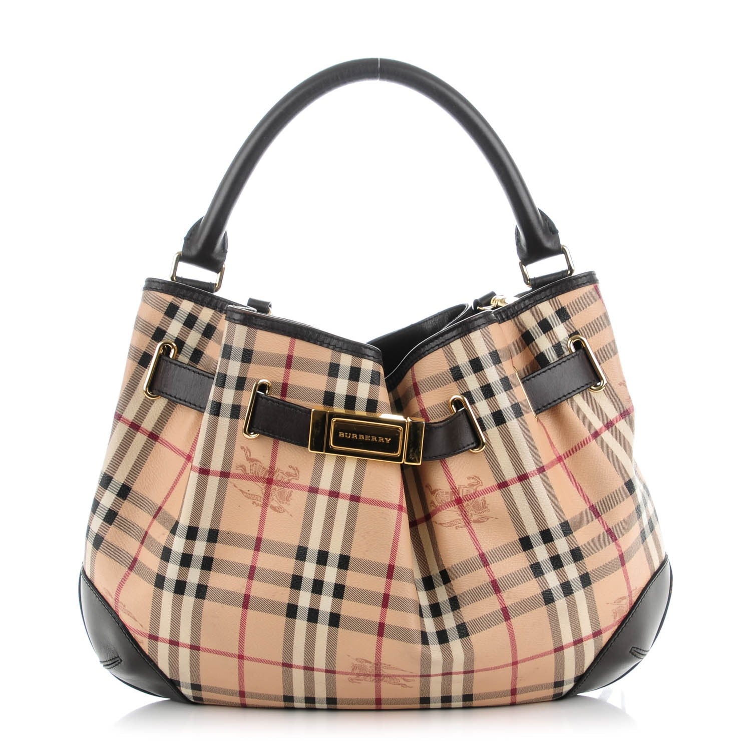 Burberry Haymarket Check Medium Willenmore Hobo Chocolate 1 of 8
