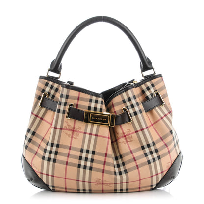 Burberry Haymarket Check Medium Willenmore Hobo Chocolate 1 of 8