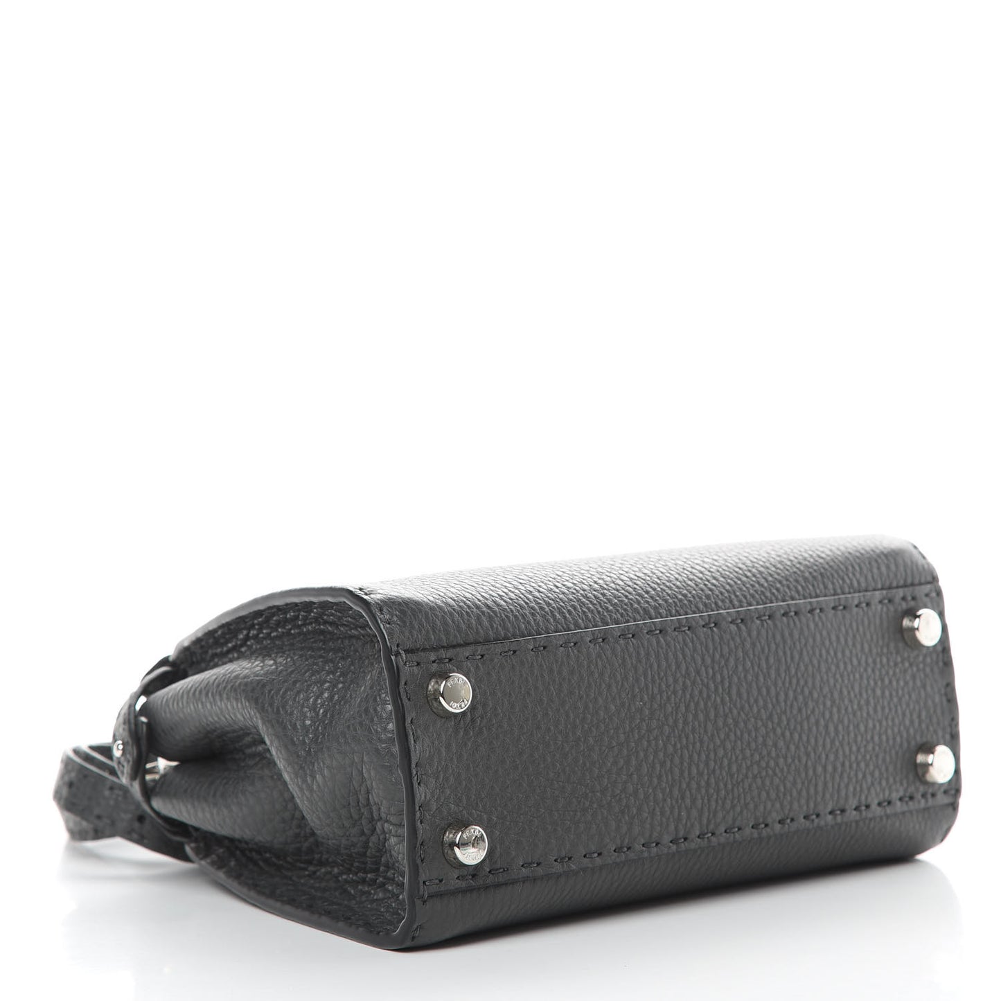 Cuoio Romano Selleria Bi-Color Mini Peekaboo Iconic Satchel Asfalto Latte