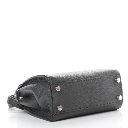 Fendi Cuoio Romano Selleria Bi-Color Mini Peekaboo Iconic Satchel Asfalto Latte 5 of 12