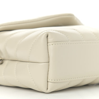 Saint Laurent Calfskin Y Quilted Monogram Toy Loulou Crossbody Bag Ivory 10 of 12