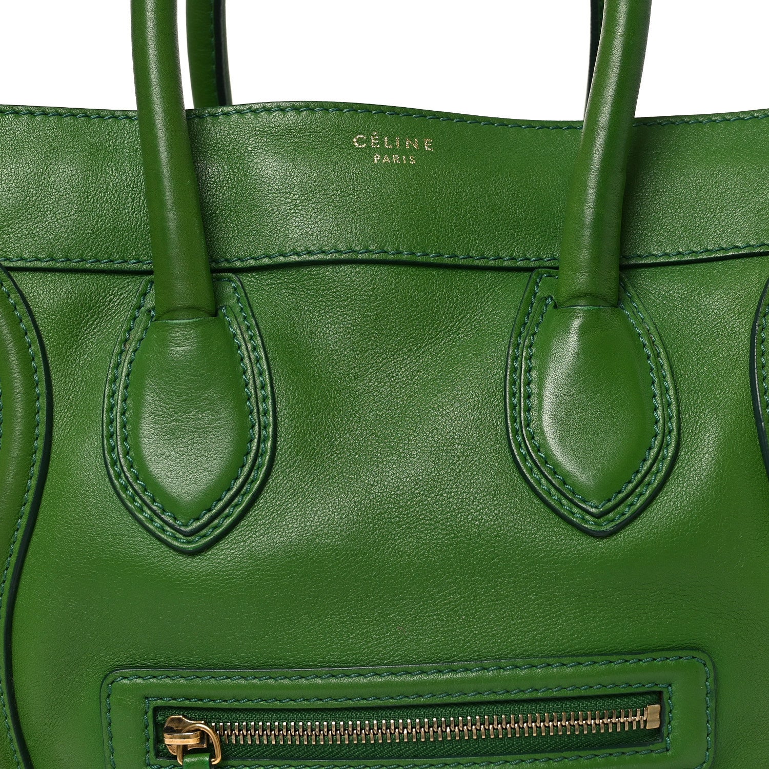 Celine Smooth Calfskin Mini Luggage Green 6 of 8
