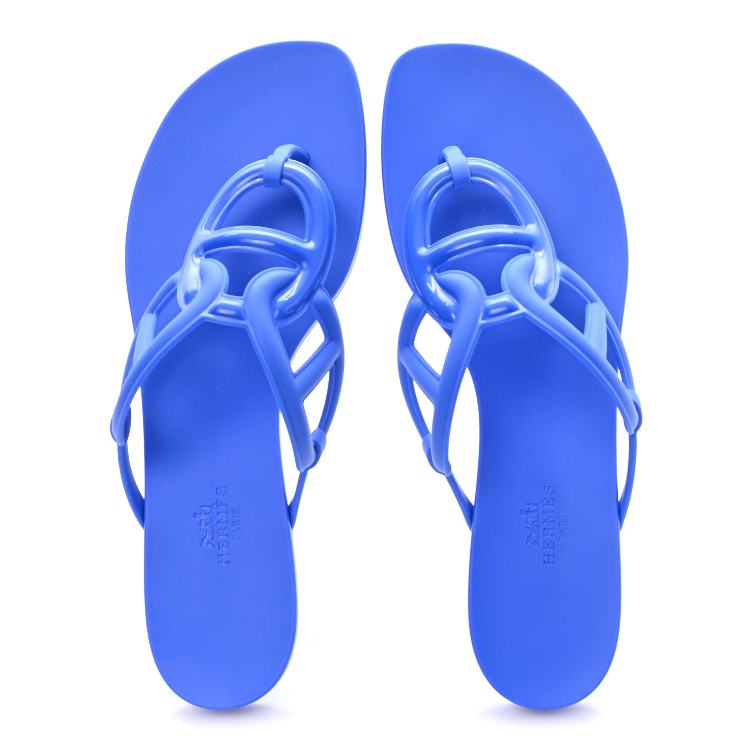 Hermes Rubber Womens Egerie Sandals 40 Bleu Outremer 2 of 10
