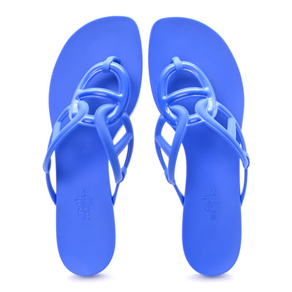 Hermes Rubber Womens Egerie Sandals 40 Bleu Outremer 2 of 10