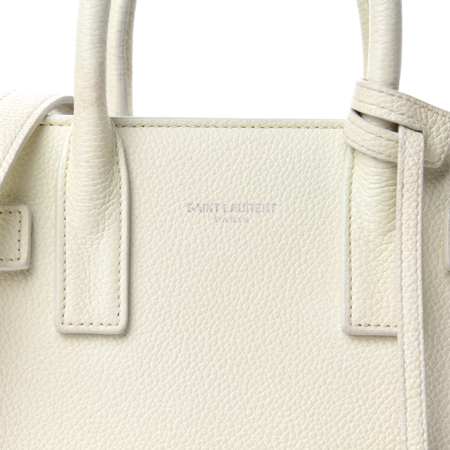 Grained Calfskin Nano Sac de Jour Dove White